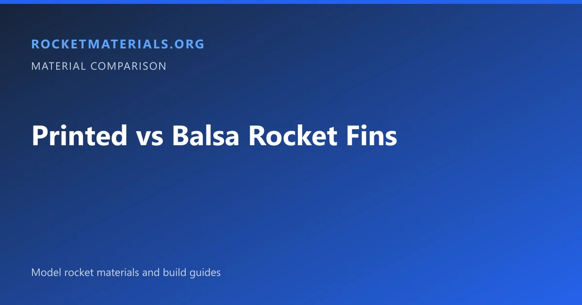 Printed vs Balsa Rocket Fins — RocketMaterials.org article title card