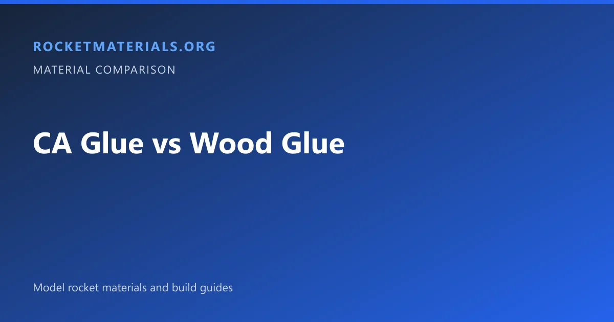 CA Glue vs Wood Glue — RocketMaterials.org article title card