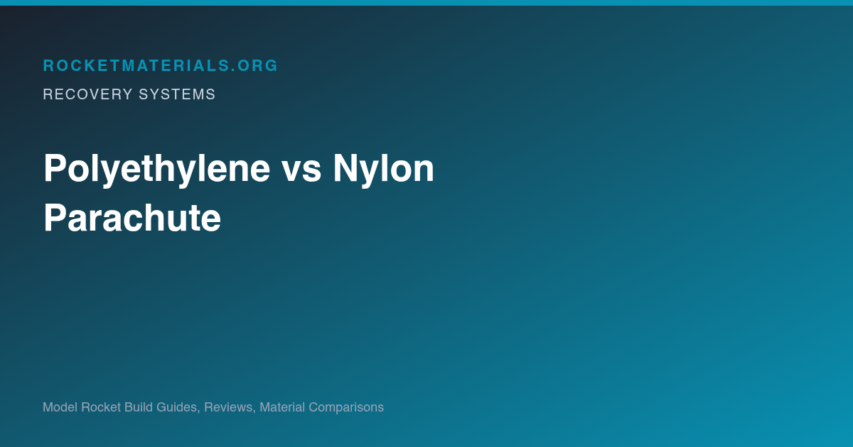 Gradient title card for Polyethylene vs Nylon Model Rocket Parachutes