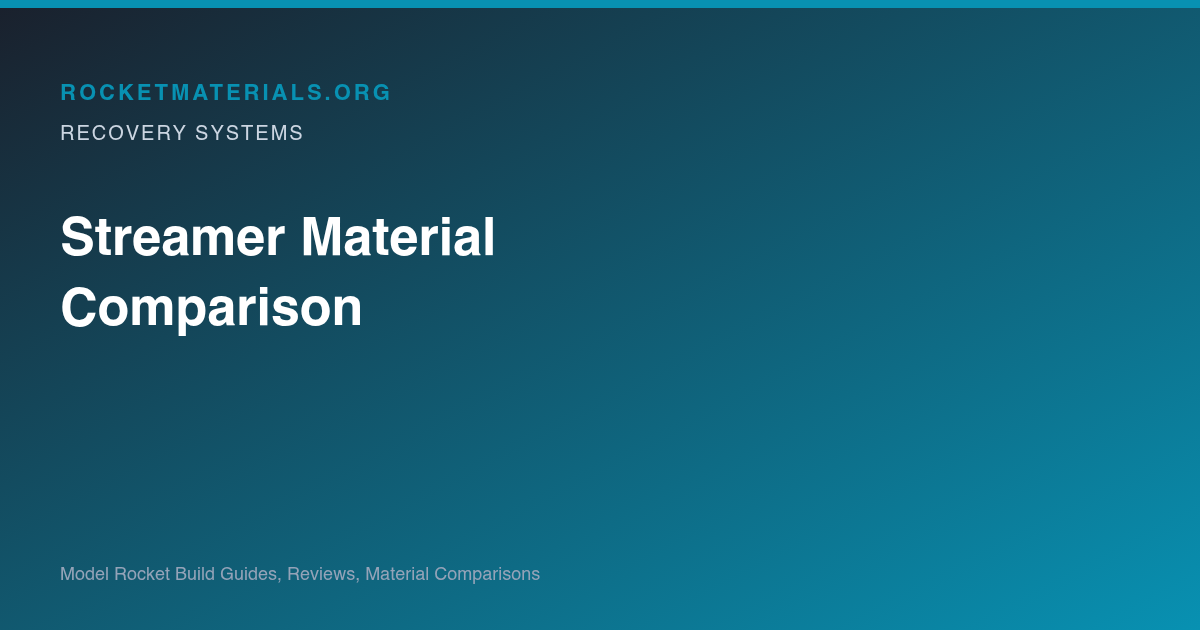 Gradient title card for Model Rocket Streamers: Materials & Recovery Selection